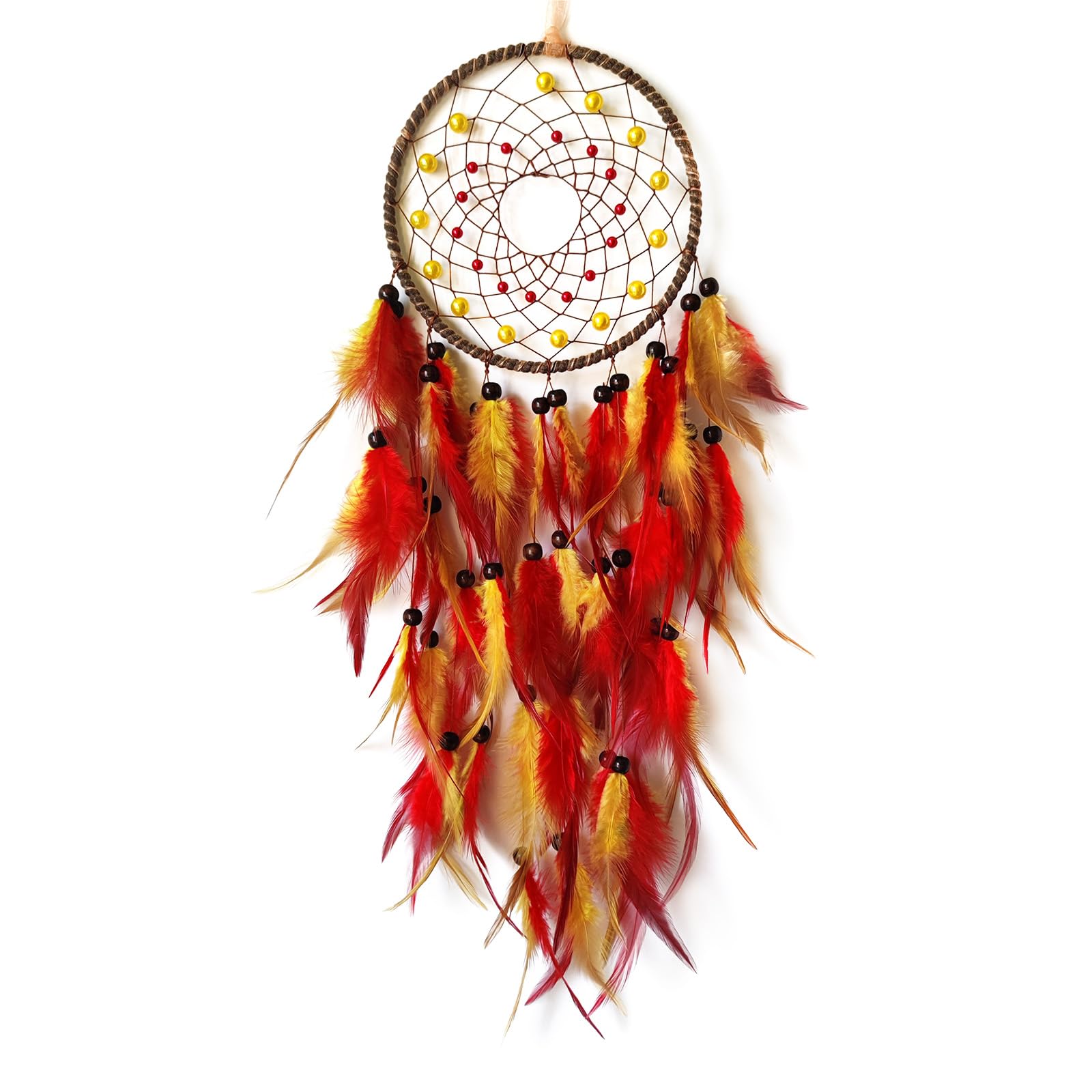 Donko Orange and Red Dream Catcher Feather Dream Catchers Wall Decor