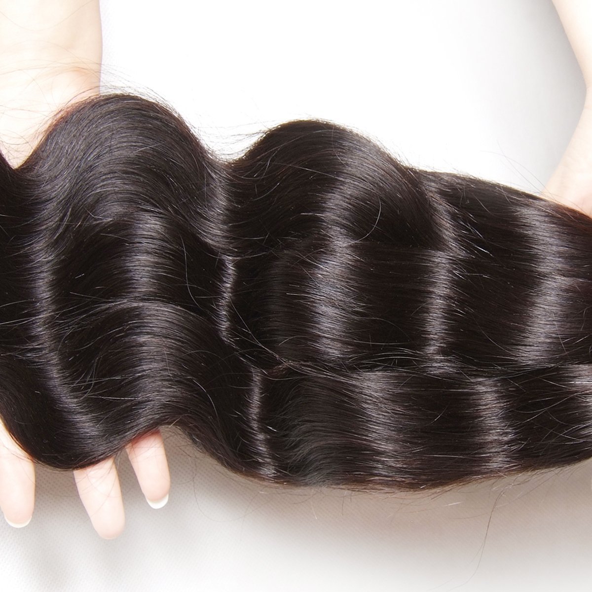 Extensiones de cabello ondulado indio, 3 manojos de extensiones de cabello 100% sin procesar, cabello humano virgen, teje color natural, 3.35-3.53 oz/pieza (18 20 22) 4