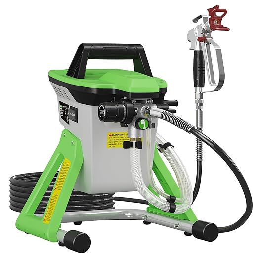 PHALANX Paint Sprayer, 700W Electric Spray Paint Gun with 10FT Air Hose, 1200ML, 4 Nozzles, 3 Patterns, Paint Sprayer for House Painting Home Interior & Exterior Walls, Ceiling, Fence, Cabinet