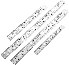 Metal Rulers, Steel Rulers Pack of 4, 6, 8, 12, 14-inch Stainless Steel Ruler