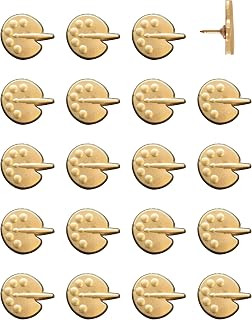 Painters Palette Push Pins - Gold Paint Palette Map Pins for Artists for Cork Boards, Maps, or Lapel Use - Designed in USA - Set of 20