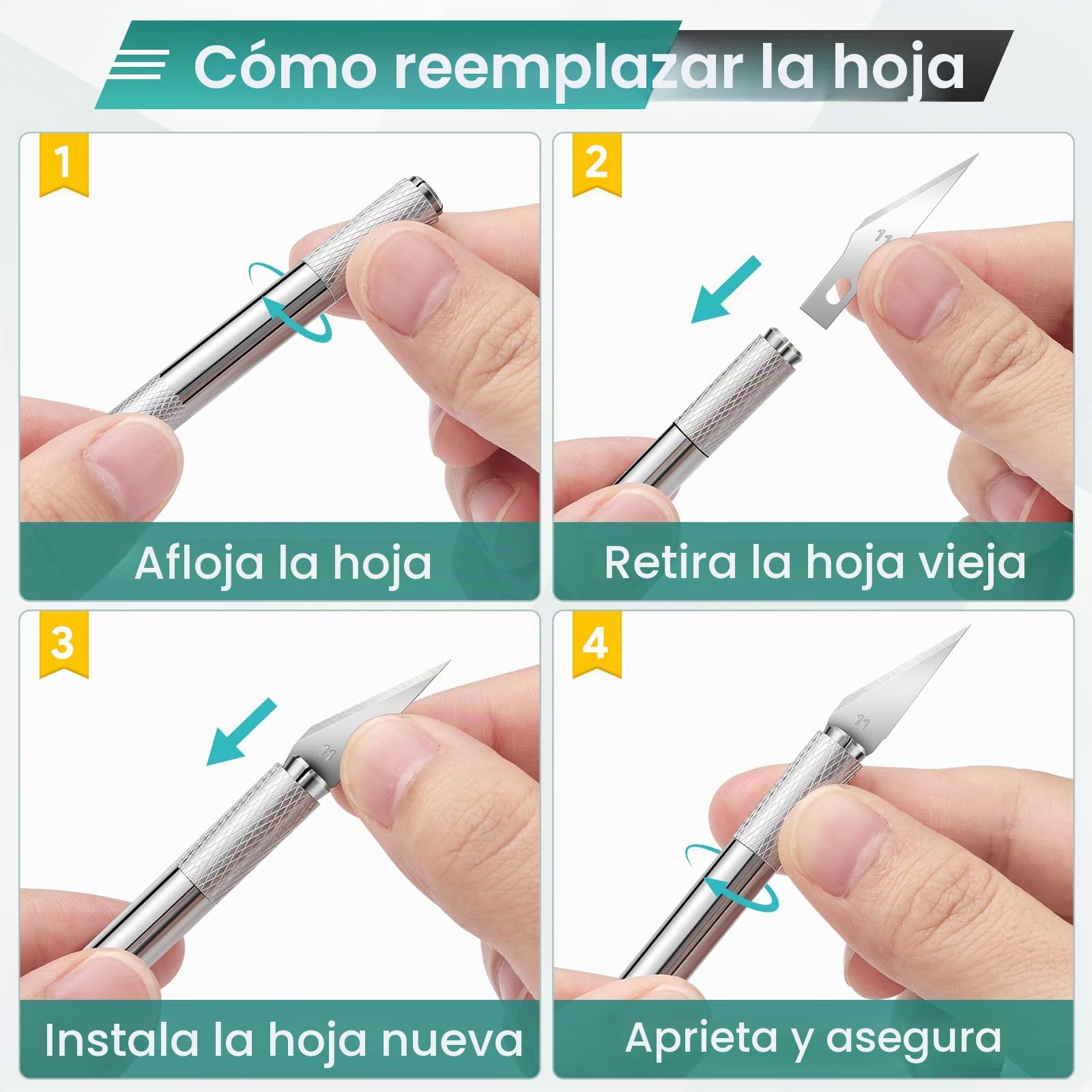 CGBOOM Juego de Alfombrillas de Corte, Base Autorreparable, Alfombrilla de Corte, con 50 Cuchillas y Regla de Acero para Manualidades, Base de Dibujo, Escalpelo de Manualidades (A3)