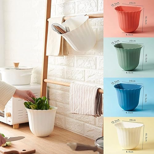 Miniatura 3 de Lcmei 14 piezas de basurero colgante cubo de basura de plástico montado en la pared juego de contenedores de puerta de armario para recoger restos