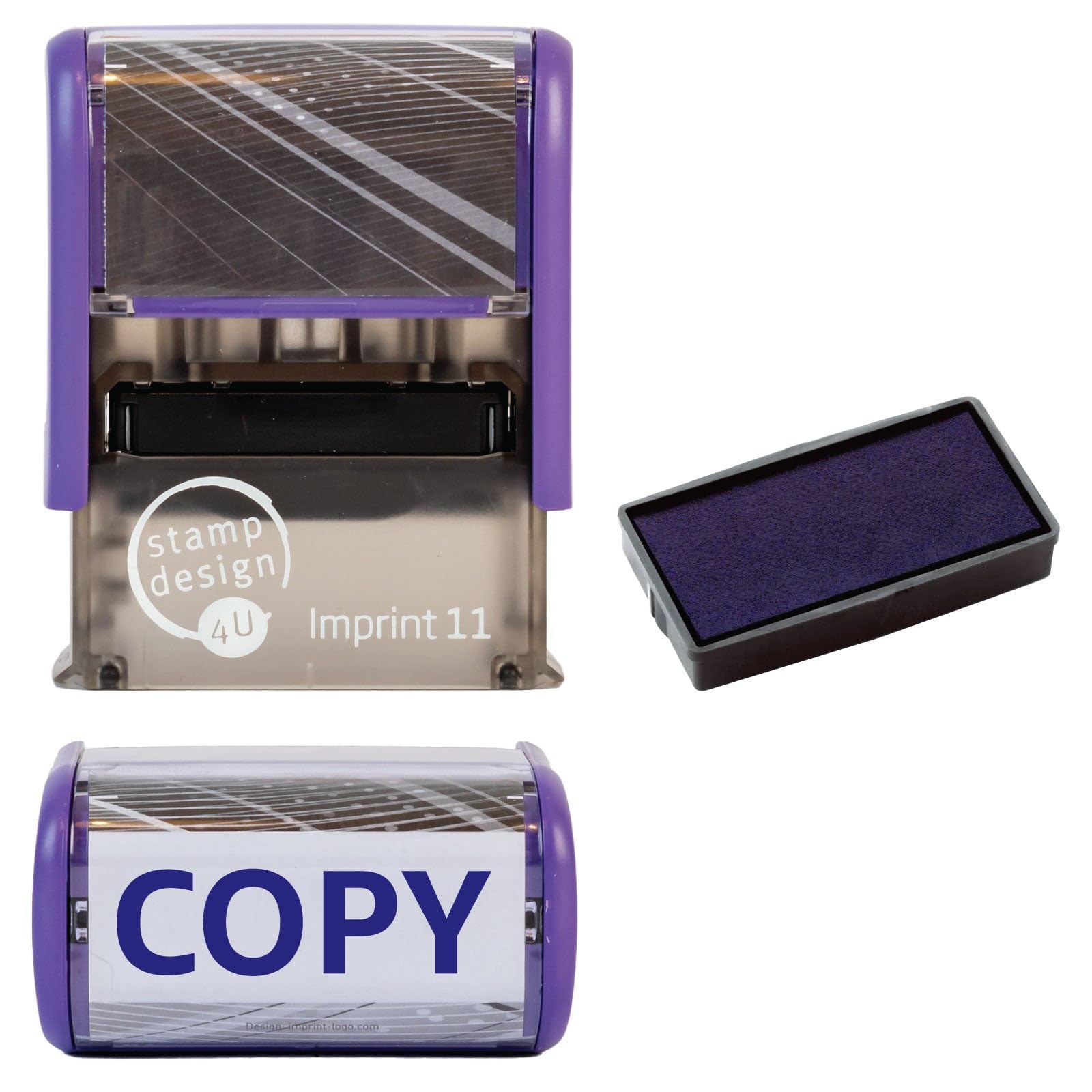 Copy Self Inking Rubber Stamp for Stamping Your Copy Documents - Blue Copy Stamp with 1 Extra Inkpad