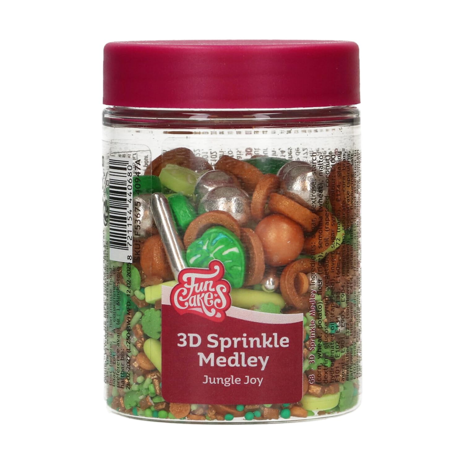 FunCakes 3D Sprinkle Medley Jungle Joy: Cake Sprinkles, Great Taste, optimal for Cake Decorating, Sprinkle Mix - 70g