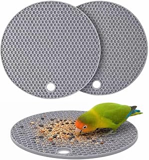2Pcs Bird Slow Feeder Mats Bird Foraging Toys Puzzle Budgie Toys | Time & mental enrichment. Ideal for Parakeet, Cockatiel, African Grey, Conure, Budgies and other small to medium parrots.