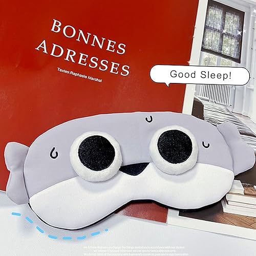 Vista 9 de PERFECTSIGHT Mascarillas para dormir, lindas cubiertas de felpa para dormir, ligeras, ajustables, de piel sintética, para mujeres y hombres