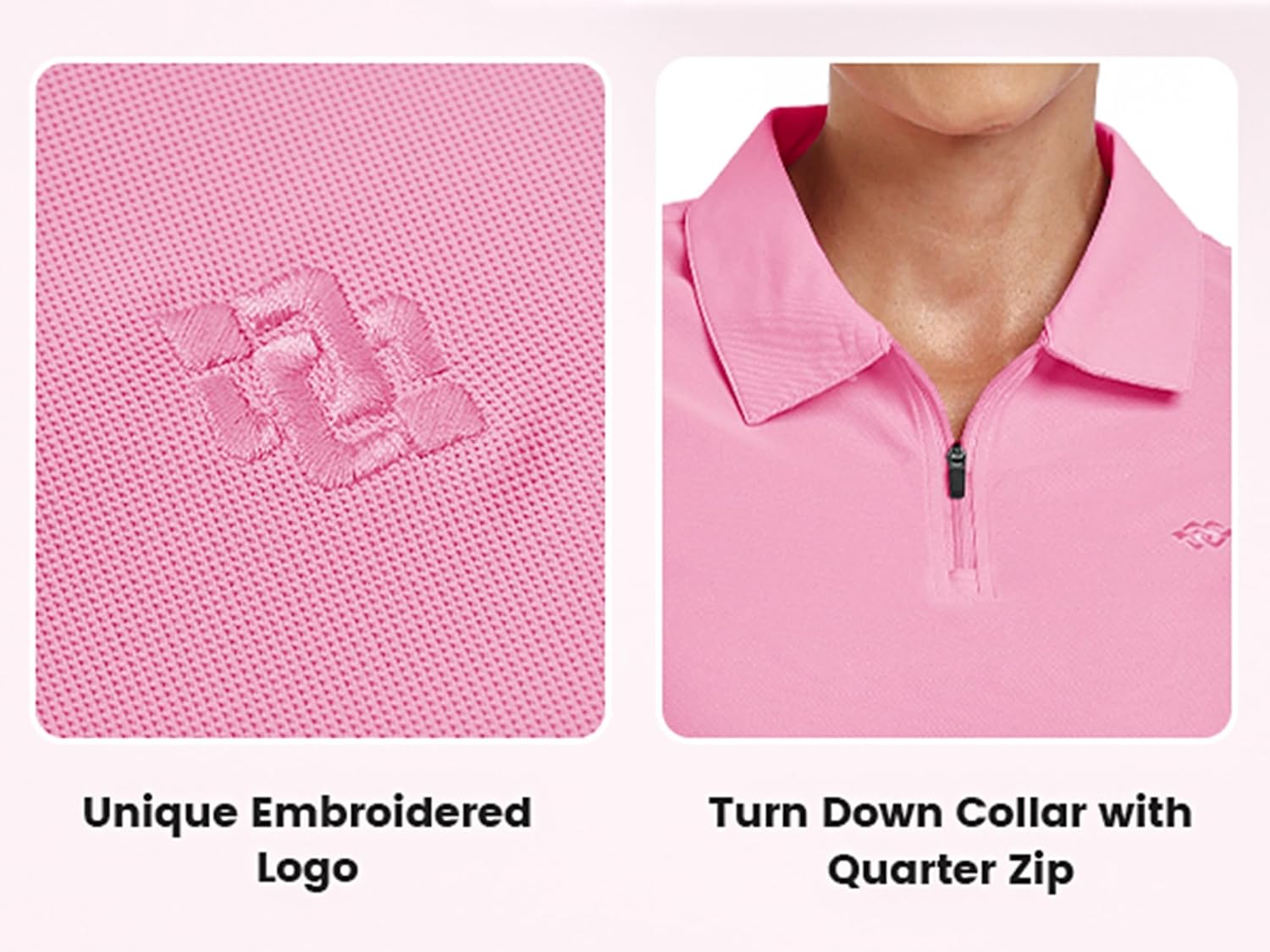 MoFiz Women's Golf Polo Shirt Short Sleeve UPF 50+ Collared 1/4 Zip Tennis Tops Quick-Dry Lightweight Cooling Athletic Shirt - Image 6