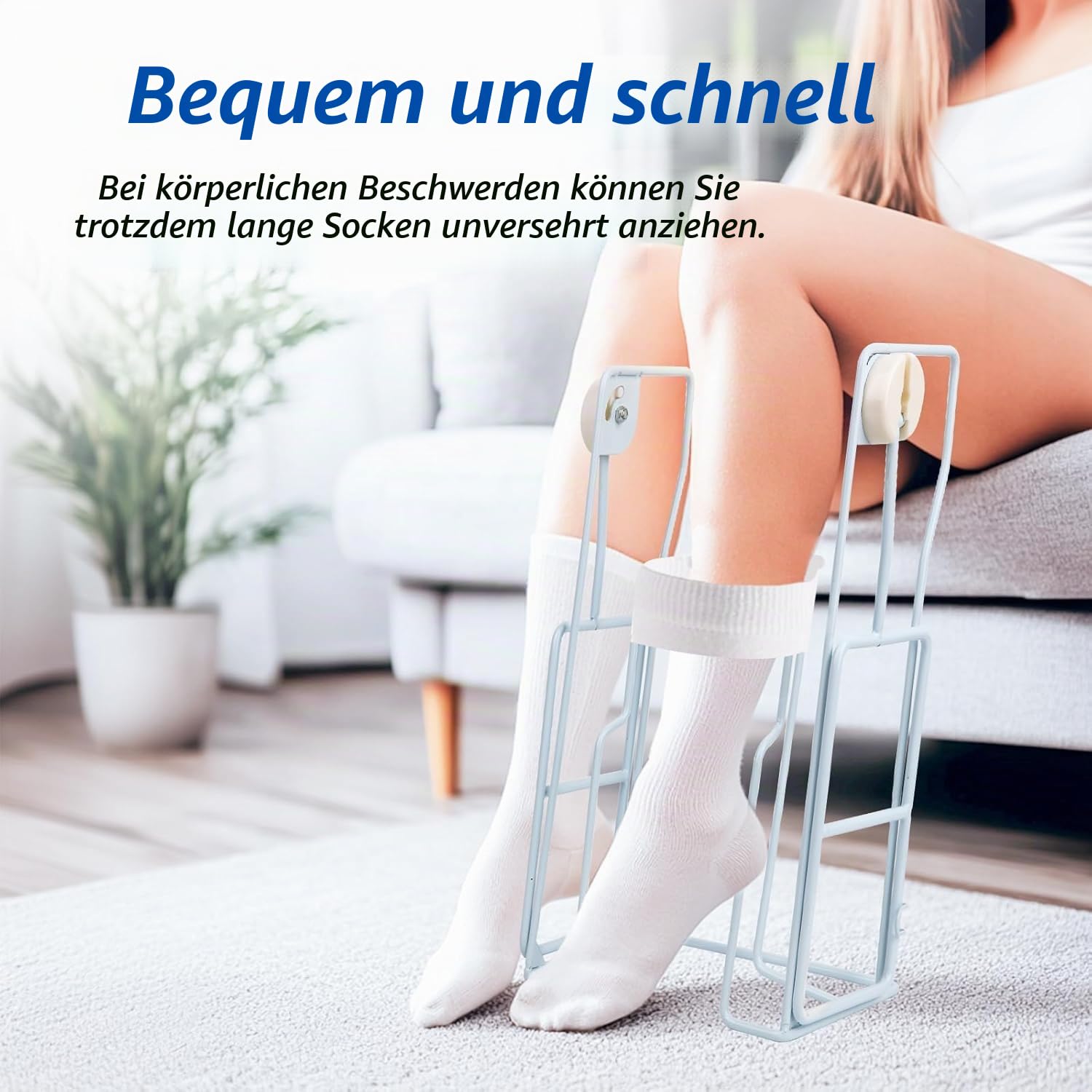 Anziehhilfe für Kompressionsstrümpfe,Strumpfanziehhilfe aus Metall,Sockenanziehhilfe nach Hüftoperation,StrumpfanzieherAnziehilfe, Easy Grip Hilfe Beim Sockenanziehen, Stabile Sockenhilfe Für Alte