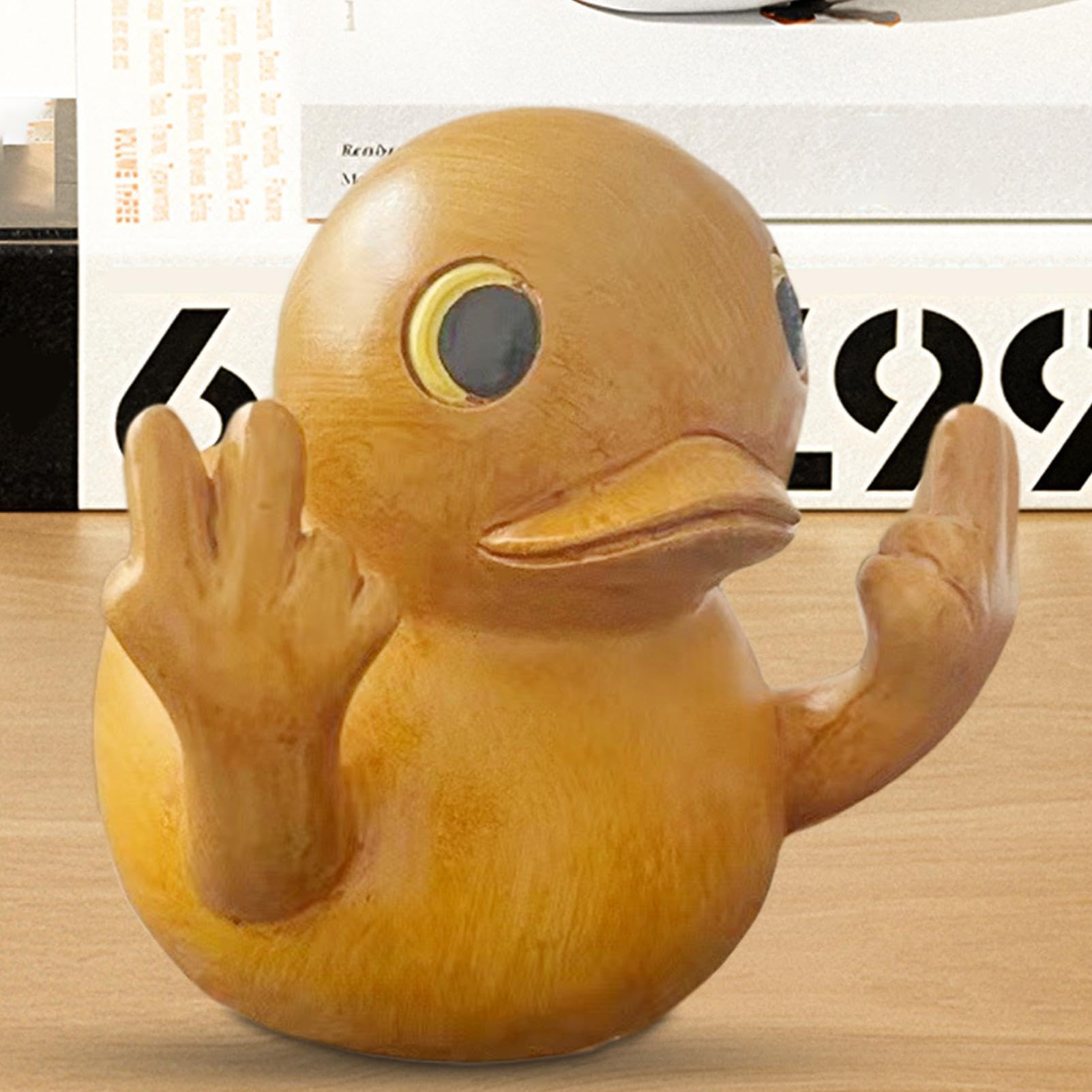 Amazon.co.jp: S-DEAL アヒルの彫刻、アヒルの置物,勝利のジェスチャー