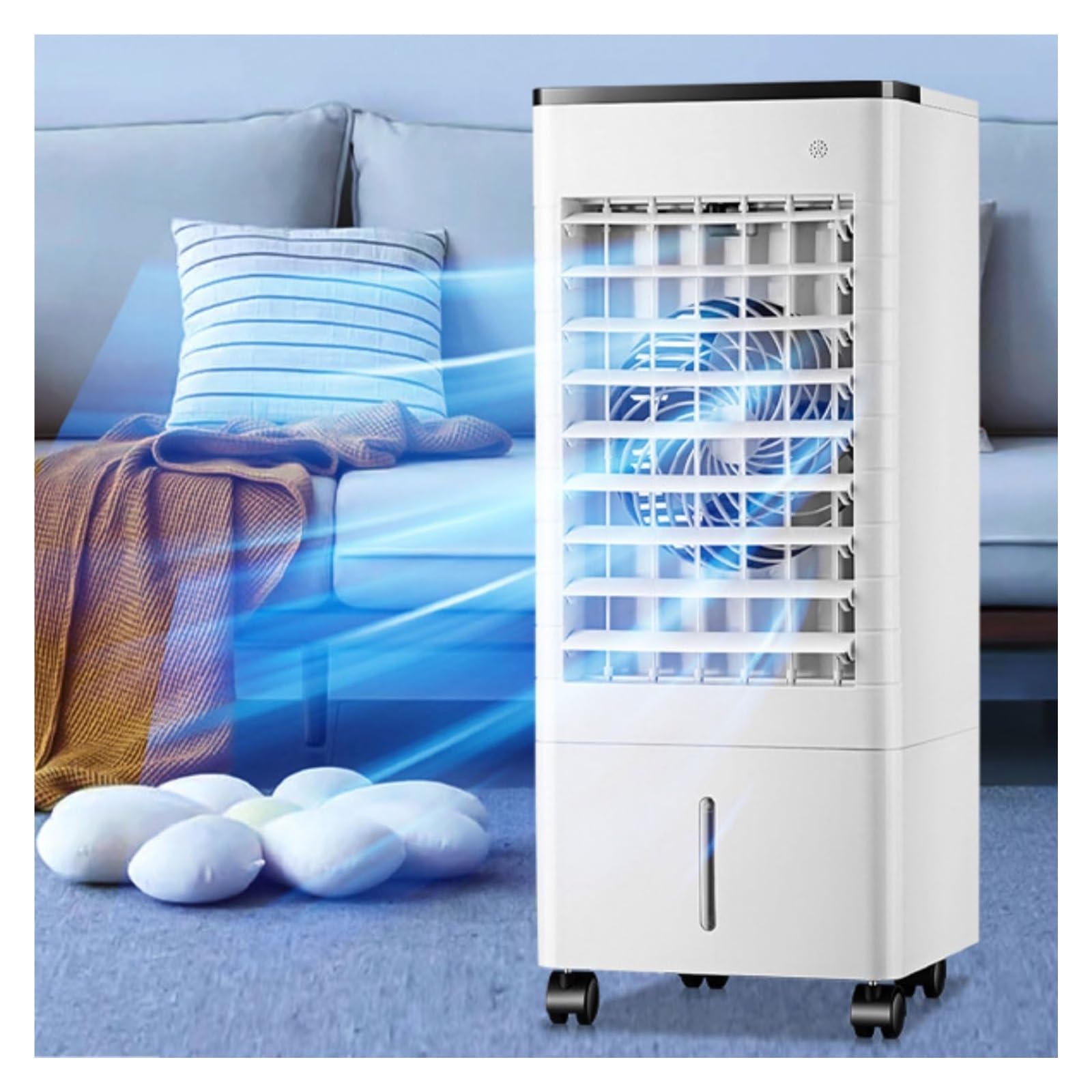 Portable evaporative cooler， Air Conditioner Fan, 6L Water Tank, 7H Timer