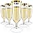 JOLLY CHEF 50 Pack Plastic Champagne Flutes Disposable 5 oz Gold Rim Plastic Champagne Glasses for Wedding, Thanksgiving Day, Christmas