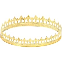 Gold Fleur De Lis King Crown Royal Costume Crown for Men Women Birthday Wedding Halloween Prom Cosplay Cake Topper