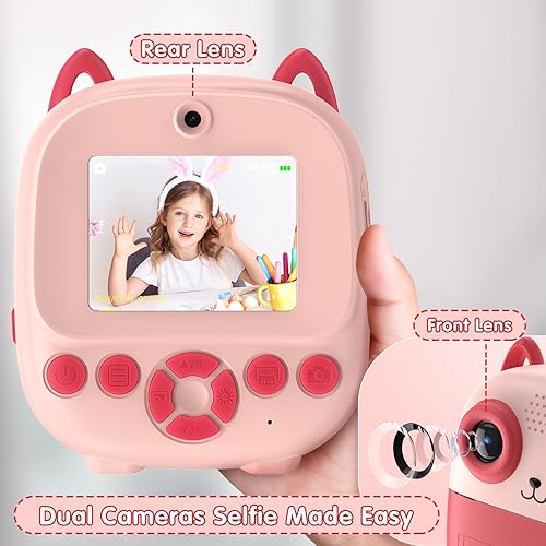 Miniatura 4 de Cámara para niños, impresión instantánea, cámara multifuncional para niños pequeños con impresión fotográfica al instante, cámara digital de