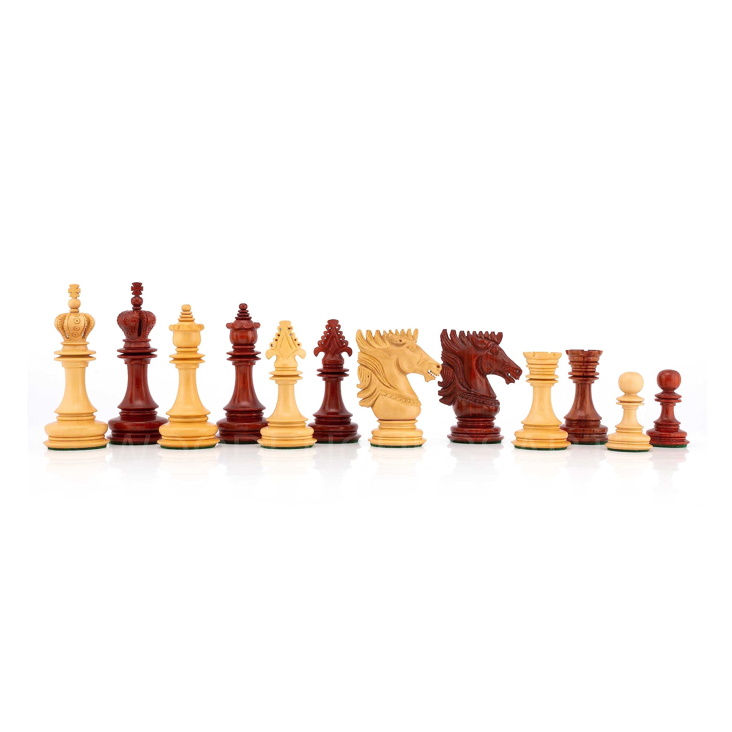 Pièces D'échecs Staunton Série Savano 4.3 - Palissandre Bud Triple Lesté - Tournoi - Fabriqué En Inde 2025