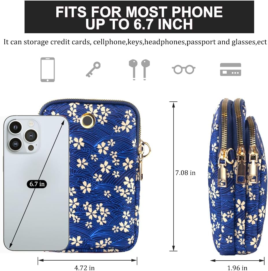 JANKS Small Crossbody Bag for Women Mini Cell Phone Bag Travel Pouch Wallet Purses Adjustable Over Shoulder Strap - Image 3