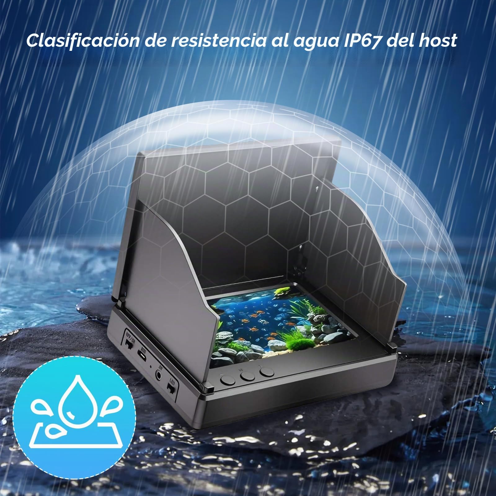 Cámara de Pesca Submarina, Sonda de Pesca IP67 con Pantalla IPS HD de 4,3 Pulgadas y Cable de 30m, Función de Penetración en Aguas Turbias para Pesca en Hielo, en Barco, Desde la Orilla y en Kayak