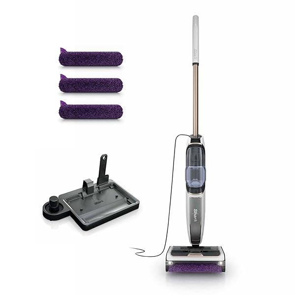 Shark Steam Pickup 3-in-1 Steam Mop Picks Up Debris, Deep Scrubs, & Steam Sanitizes - All At Once, Lightweight Steam Cleaner for Home, Steam Cleaner for Hardwood, Tile & Laminate, White, SD205CCO