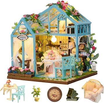 DIY Miniature and Furniture Dollhouse Kit,Mini 3D Wooden Doll House Craft Model,Creative Room Idea for Valentines Day Birthday Gift
