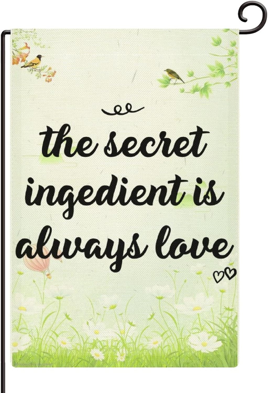 The Secret Ingredient Is Always Lovea Garden Flag Welcome Garden Flag 28"x40" Double Side Yard Outdoor Decoration Home Yard Lawn Patio Veranda Porch Decor