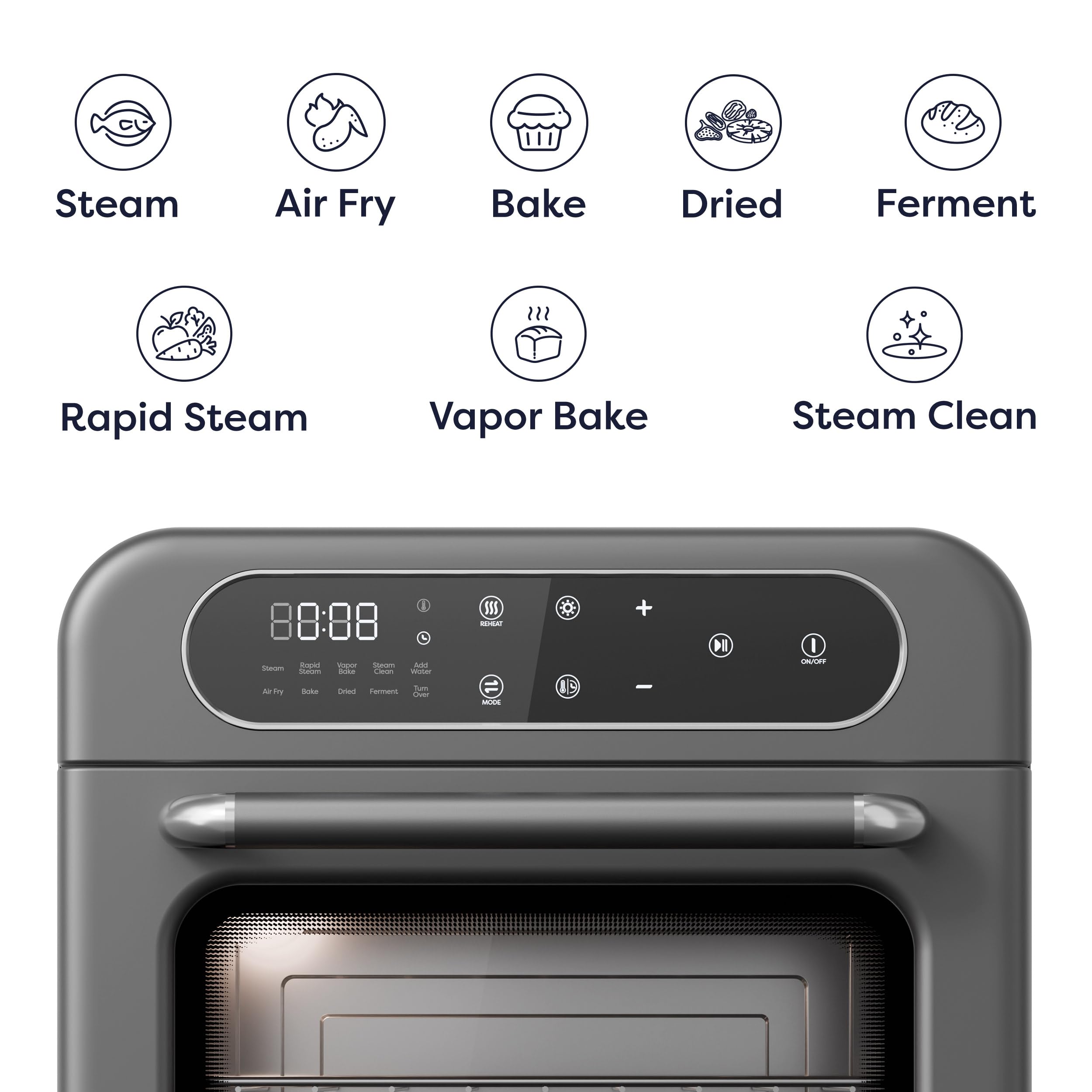 CIARRA 8-in-1 Countertop Steam Oven with Air Fryer, 13QT Mini Toaster Oven | Convection Toaster Oven | Rapid Steam, Steam Bake, Air Fry, Dehydrate & Ferment, 85–430°F, 12-Hour Timer, Steam Clean