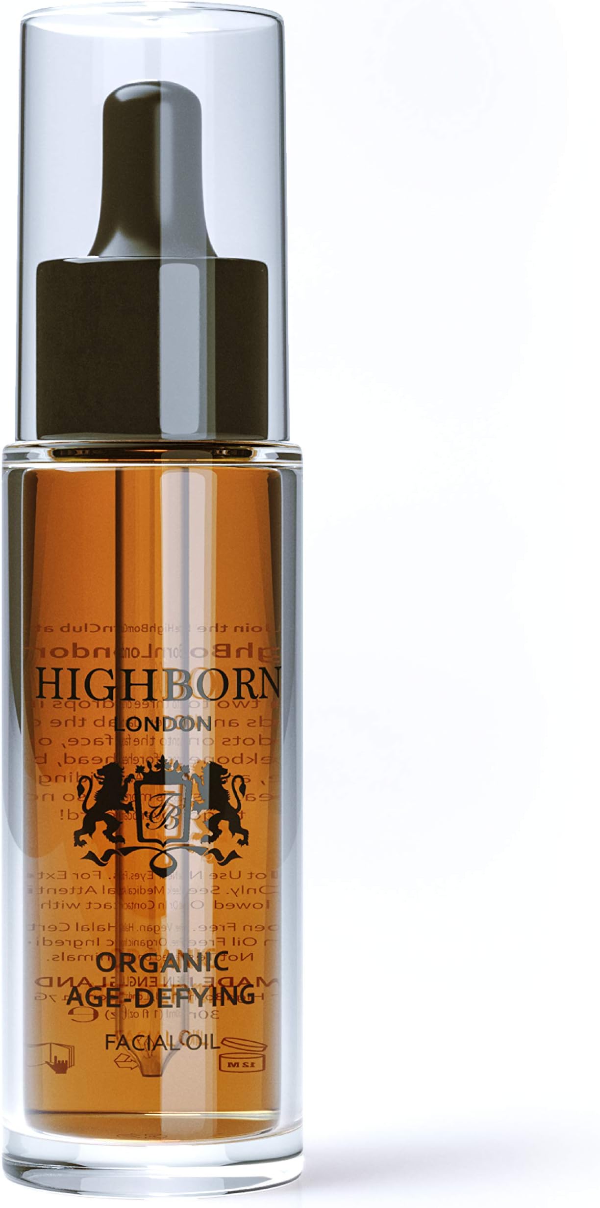 HighBornLondon Organic Age-Defying Facial Oil - Anti Aging Facial Oil for Women w/Vitamin E, Vitamin A, Vitamin C & Pomegranate Seed Oil