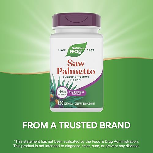 Miniatura 4 de Nature's Way Saw Palmetto Extracto estandarizado Prostate Health, 160 mg por porción, 120 cápsulas blandas