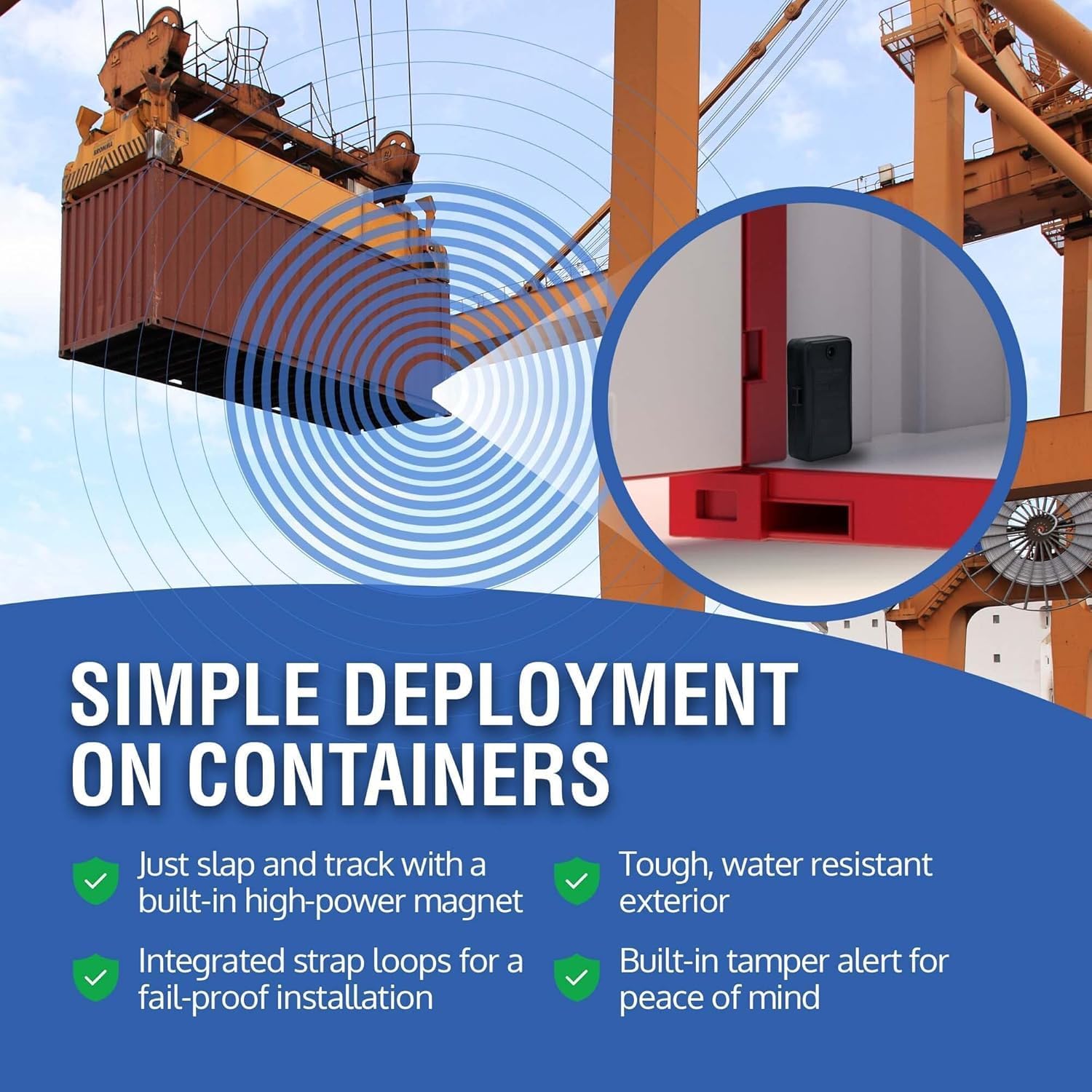 EON Odyssey GPS Tracker deployed on a cargo container