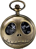 Vista 1 de JewelryWe Nightmare - Reloj de bolsillo navideño con diseño de calavera y cuarzo, para Navidad