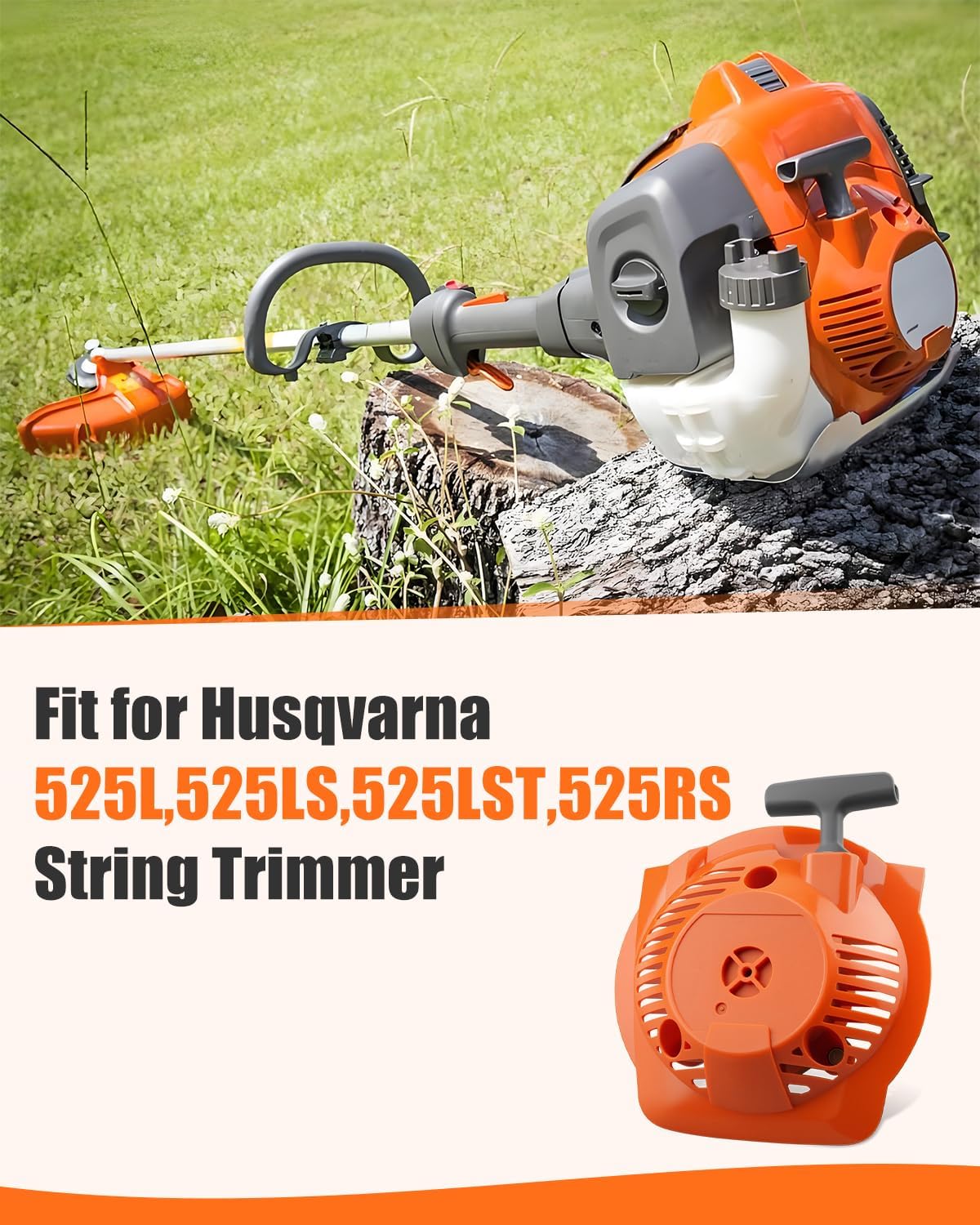 Fit for Husqvarna 525L 525LS 525LST 525RS String Trimmer Recoil Starter Assembly with Pull Cord, Replacement 578992501 596249001