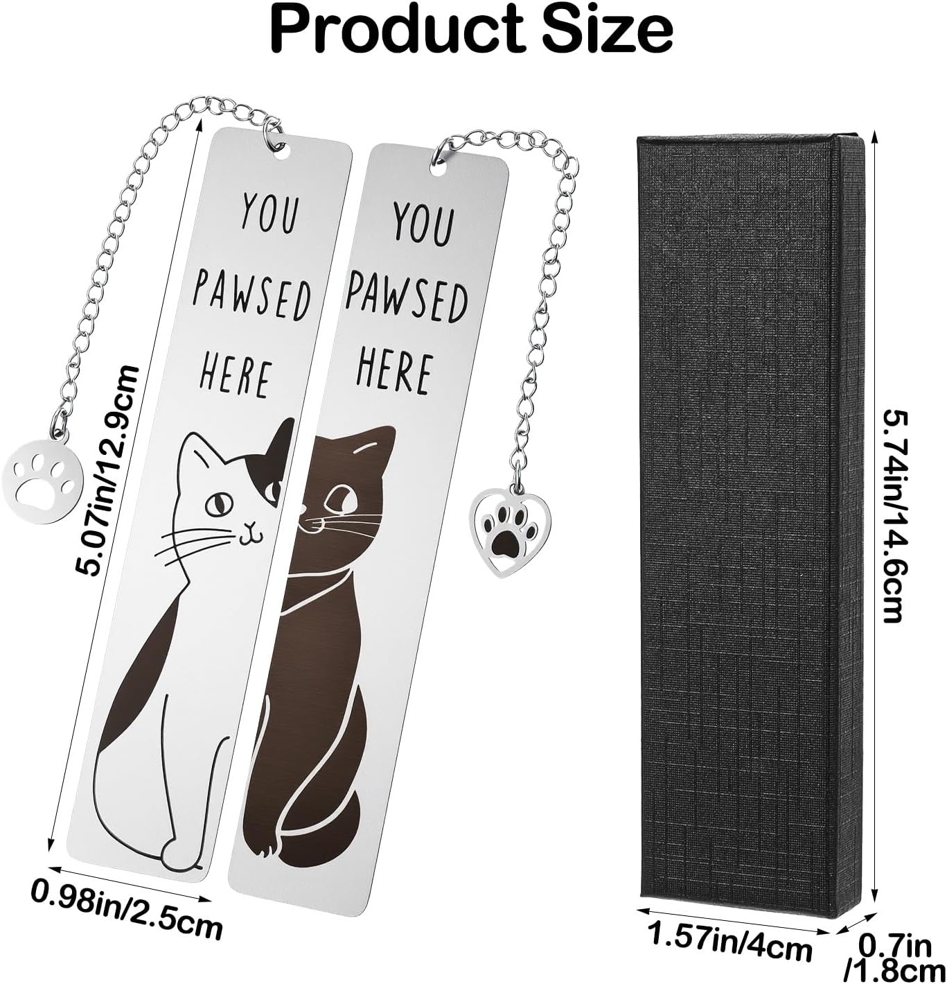 2PCS Cute Cat Book Marks Cats Themed Gifts Book Marks Metal Cat Bookmarks Funny Aesthetics Animal Bookmarks Reading Accessories for Books Lover Women Stocking Stuffers Books Club - Image 2