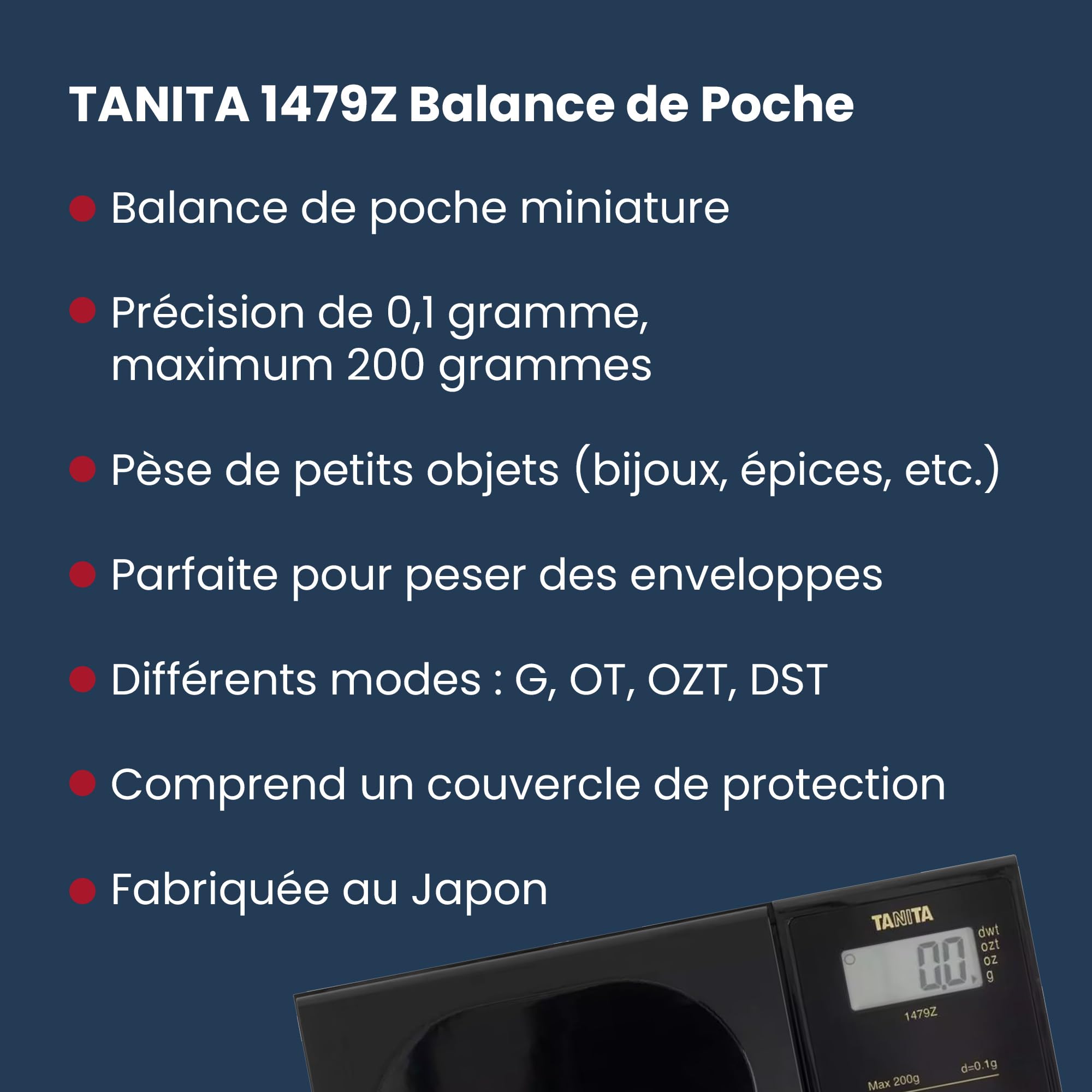 Tanita 1479Z - Balance de cuisine Écran LCD Jusqu'à 200 g Noir