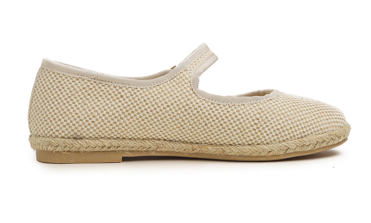 FEVERSOLE Mary Jane Espadrilles confortables à enfiler avec bout fermé et bordure en jute pour femme