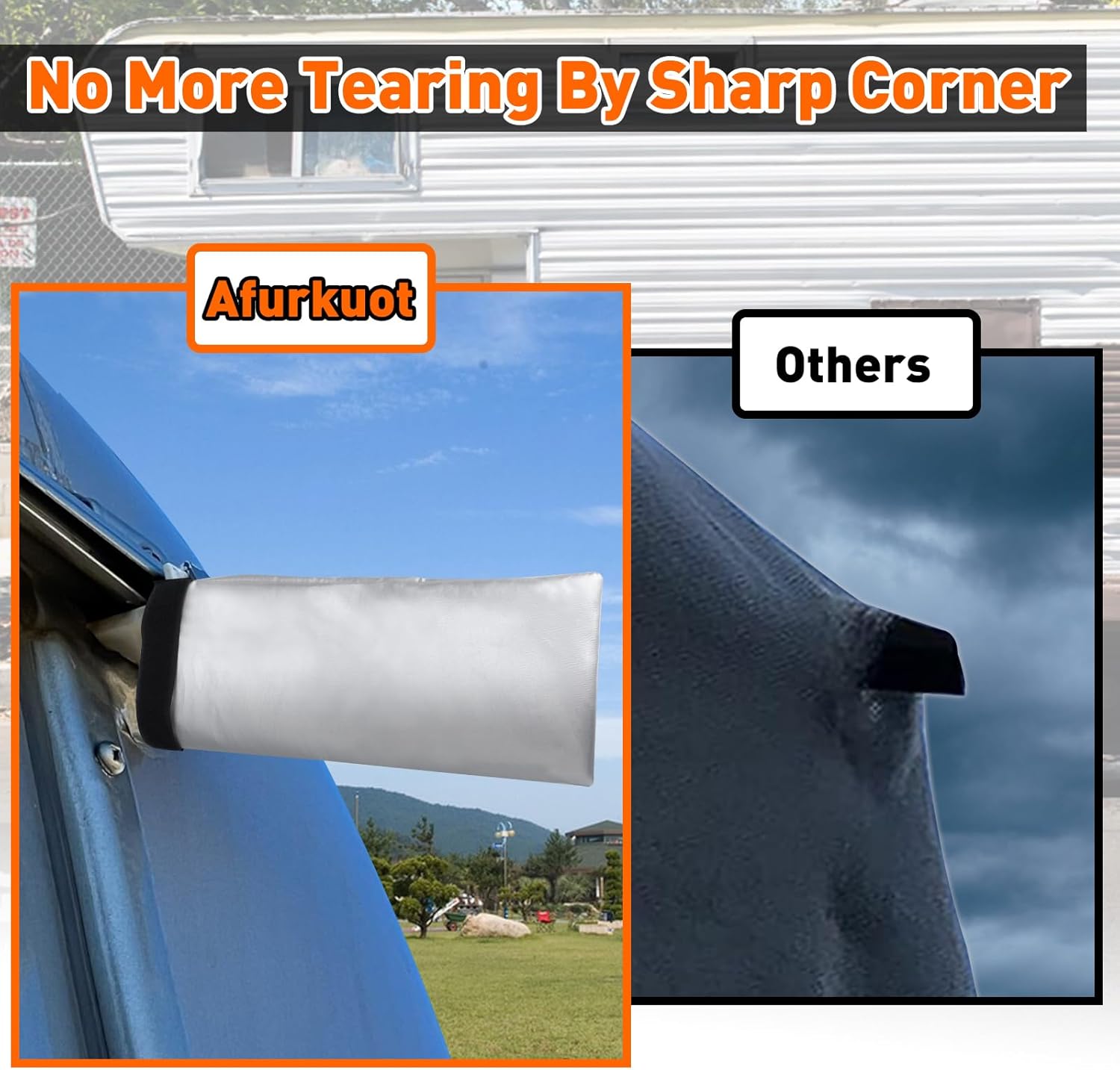 24-27 FT RV Trailer Cover 300D Oxford Trailer Cover, Tire Cover, Jack Cover & Straps, Waterproof Windproof 24-27ft RV Trailer Camper Motorhome Cover, Anti-UV Snowproof with Zipper Door