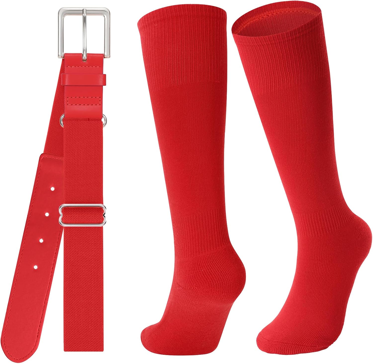 Baseball Socks and Belt for Youth Adult Softball Socks Combo Elastic Waist Belt for Men Kids Boys Girls Women JASGOOD