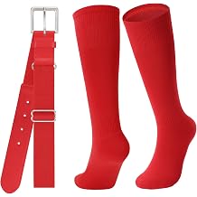 Baseball Socks and Belt for Youth Adult Softball Socks Combo Elastic Waist Belt for Men Kids Boys Girls Women JASGOOD