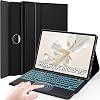 Beleuchtete Tastatur Hülle für Honor Pad 9 Tablet 12.1 Zoll 2023 Magnetisch Abnehmbare Kabellose Bluetooth QWERTZ Tastatur mit Touchpad und PU Leder Schützhülle