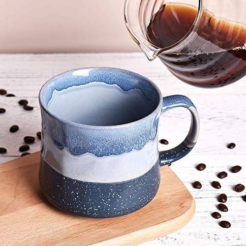 Miniatura 5 de Bosmarlin Taza de café grande de cerámica, taza de té grande para oficina y hogar, 21 onzas, apta para lavavajillas y microondas, 1 unidad