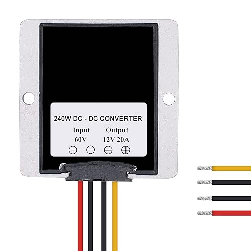 Miniatura 2 de 60V a 12V 20A 240W Transformador reductor DC a DC Buck Convertidor para carrito de golf Fuente de alimentación