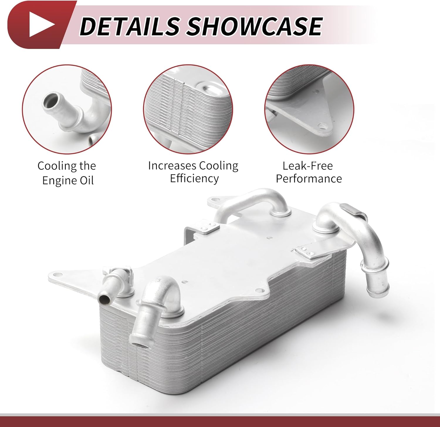 Engine Oil Cooler for Audi A6 2014-2018 Transmission Oil Cooler Trans Cooler No.4H0317021T Aluminum Alloy Silver Tone 1 Pcs
