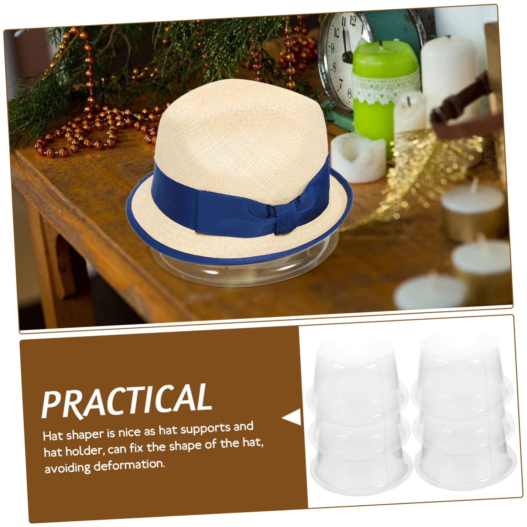 MAGICLULU Perchero para Gorras de Béisbol Transparente de Plástico 10piezas Inserción para Sombrero Visera 56-58Cm para Almacenamiento Fácil en Casa