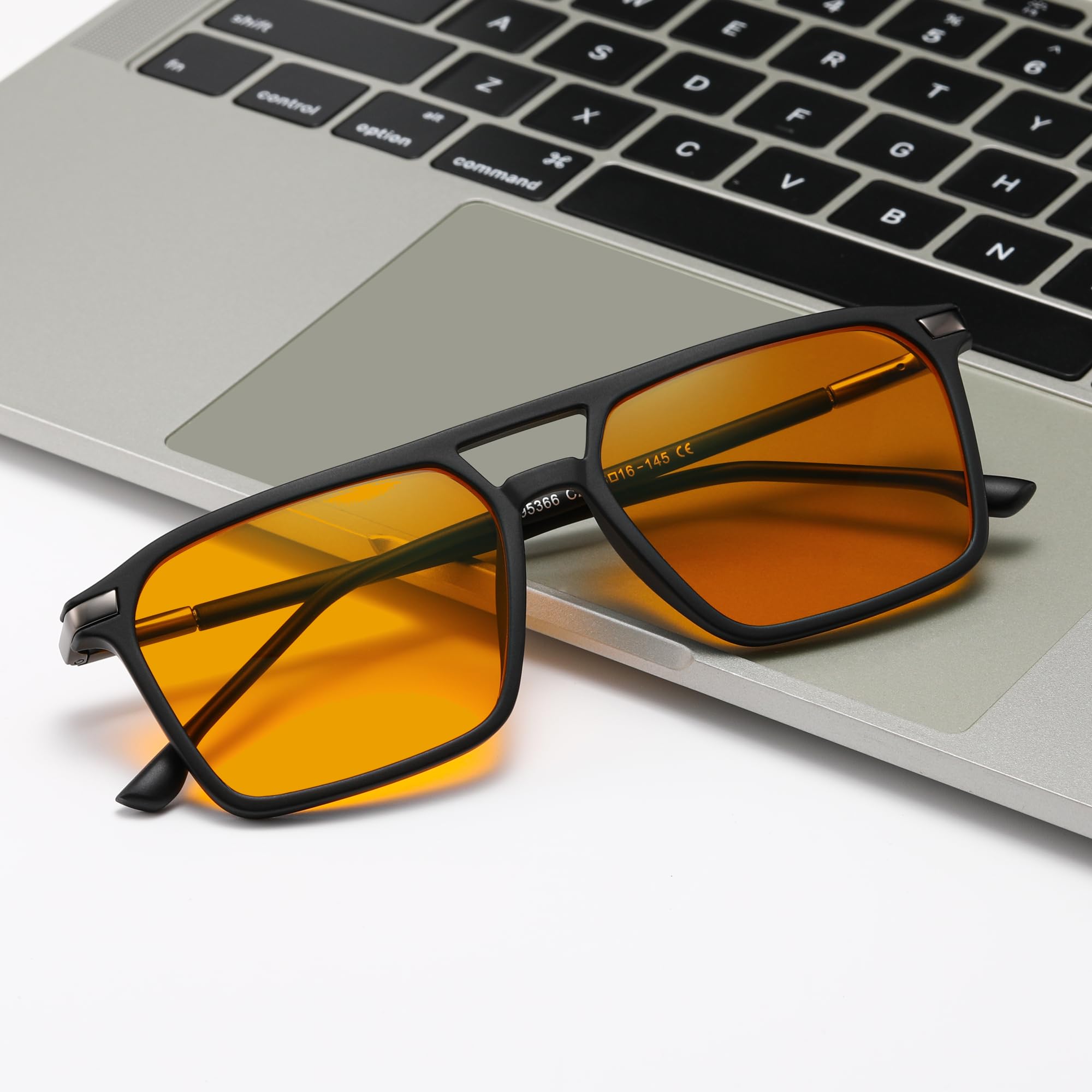 ZIHVEUC Amber 99% Blue Light Blocking Computer Reading Glasses Orange Lens for Better Sleep, Eye Strain Men Women Sun Readers?Aviator?Clear?,000