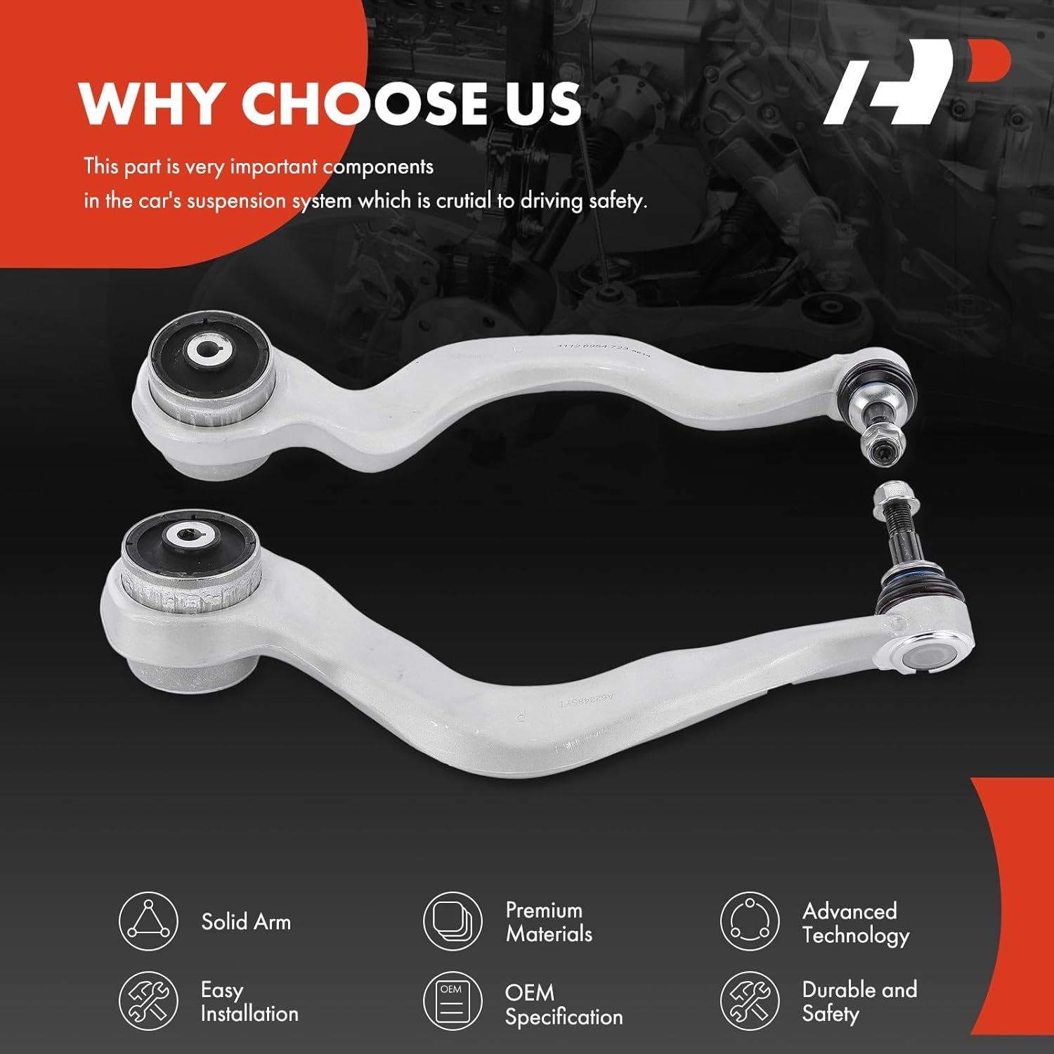 A-Premium 2 x Front Forward Lower Control Arm - Compatible with BMW 2013-2019 320i, 328d, 328i, 335i, 340i, 328i GT, 428i, 430i, 228i xDrive