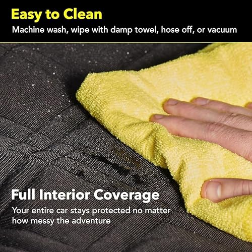 Miniatura 6 de Meadowlark Funda de asiento de coche prémium para perro con ventana de malla, antideslizante, repelente al agua para mascotas y camiones con