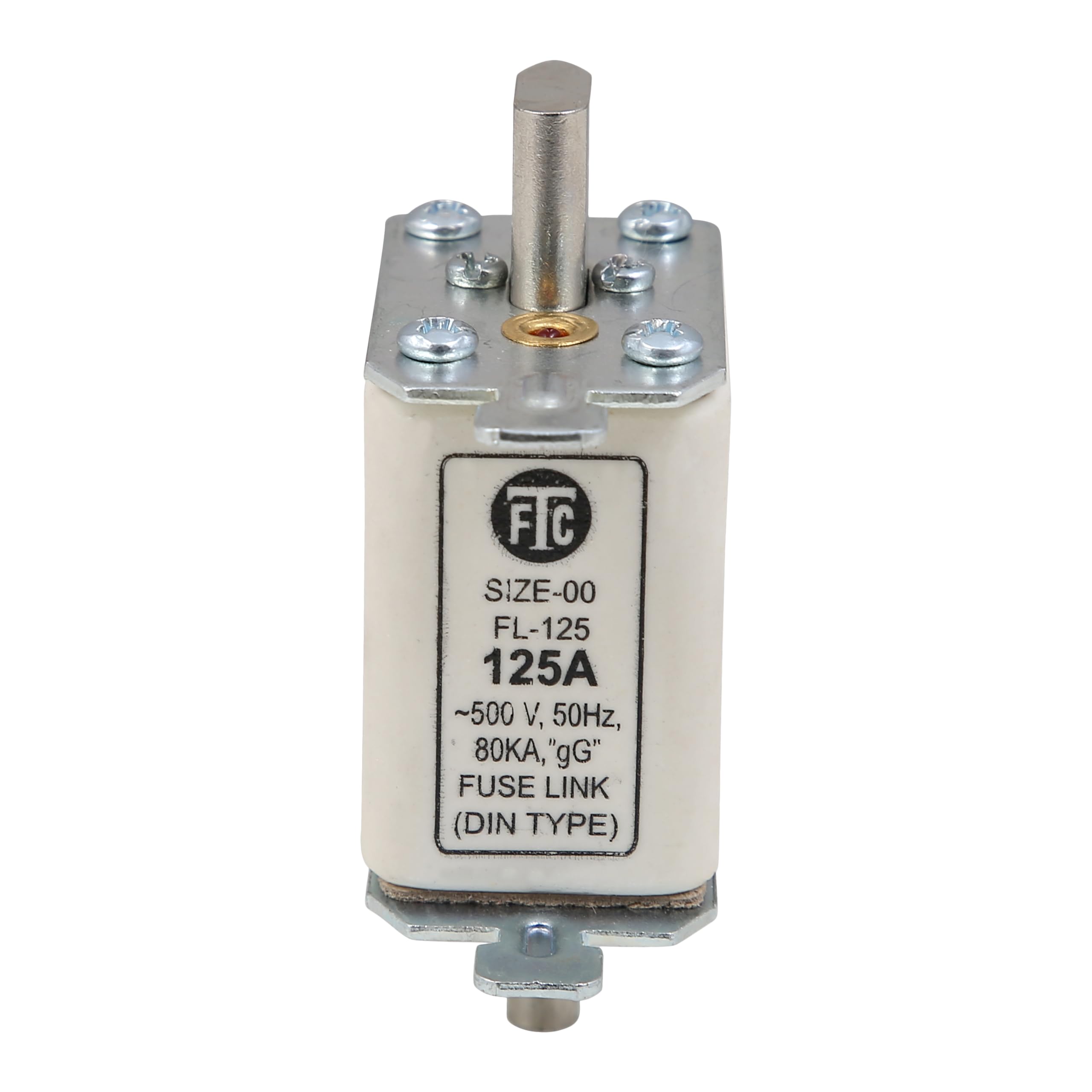 FTC - HRC FUSELINK 125AMP FL-00, SUITABLE FOR FBB100 & FBD125, 500V (DIN TYPE) PACK OF - 3 PC 1