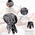 4 Pieces Soft Cotton Chemo Headwear for Women, Stretch Pre-Tied Chemo Head Scarves for Cancer