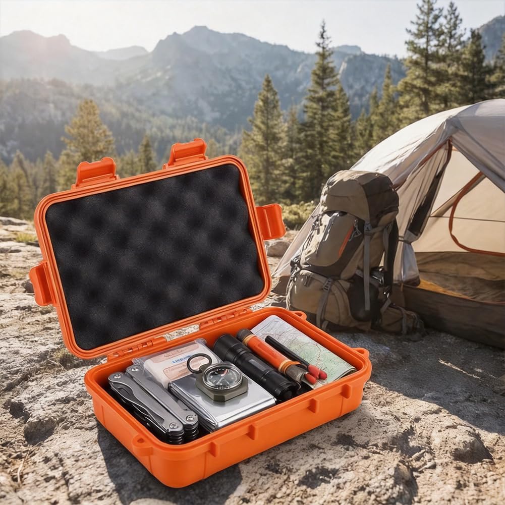 Small Waterproof Dry Case, Outdoor Sports Survival Equipment Sealed Box, Heavy Duty Protective Storage Container for Camping, Diving, Hiking