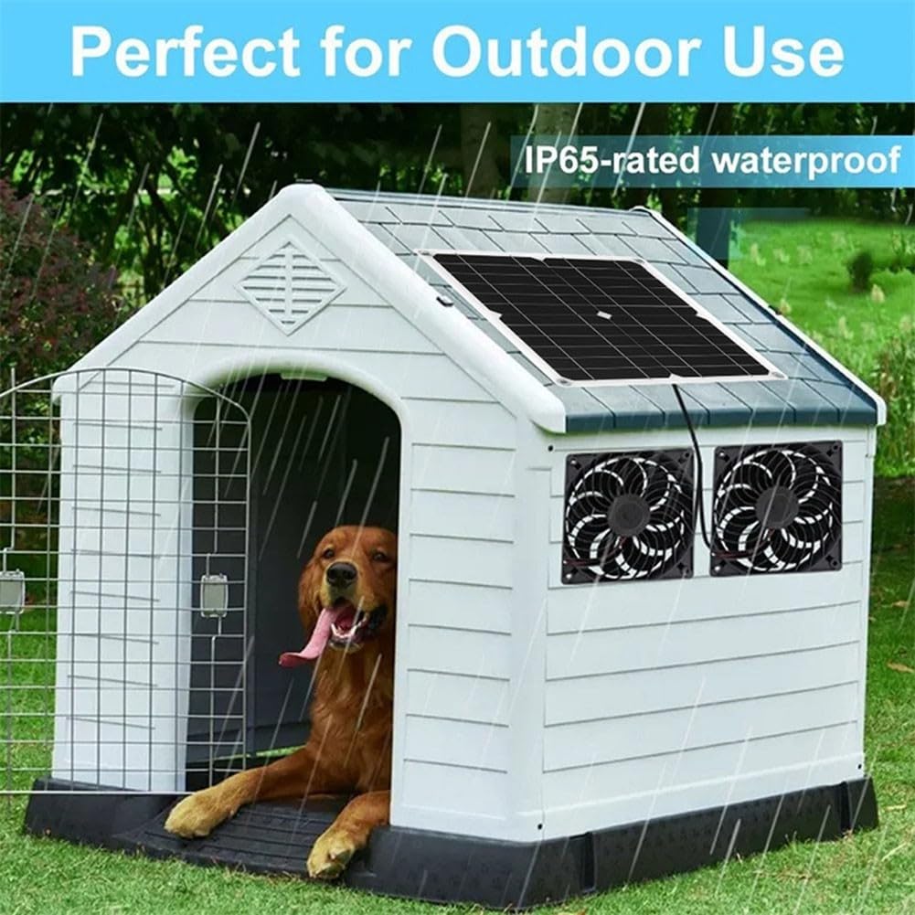 Solar Powered Ventilazione Fan Kit 100W Alta Circolatore D'aria Impermeabile Lega di Alluminio Per Serra Pollo Cane Kennel Nero