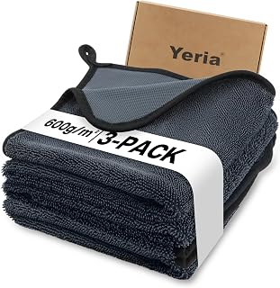 Profi Cloth Set | 3 x XXL Microfiber Towels 600g/m² | High-Density Fabric for Shower Stall & Car | Stripe-Free, Super Absorbent and Scratch-Resistant (40x60cm) | 600GSM mikrofibertorkdukar, mirakelduk, bilhandduk, låda, absorberande, randig, för bil, dusch, glas, kök, badrum