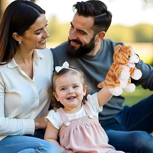 Miniatura 7 de Marionetas de mano de animales de 11 pulgadas, tortuga marina de peluche, dinosaurios, juguetes de marionetas de mano, juguetes de juguete para